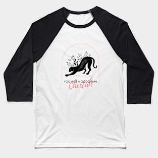 Women Power Reminder Cheetah Design T-Shirt Baseball T-Shirt